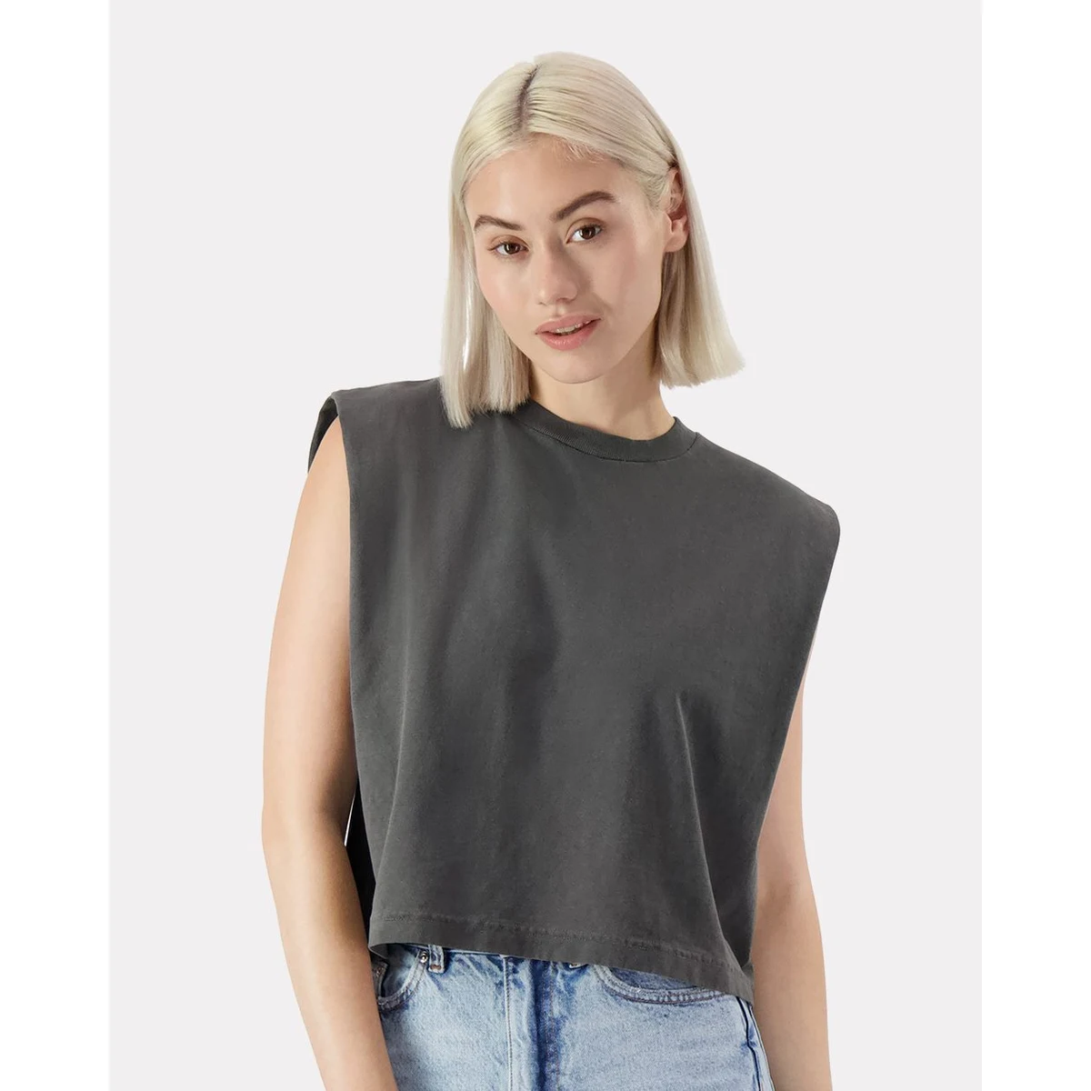 Women's Heavyweight Cotton Garment-Dyed Muscle Tee - 307GD 1