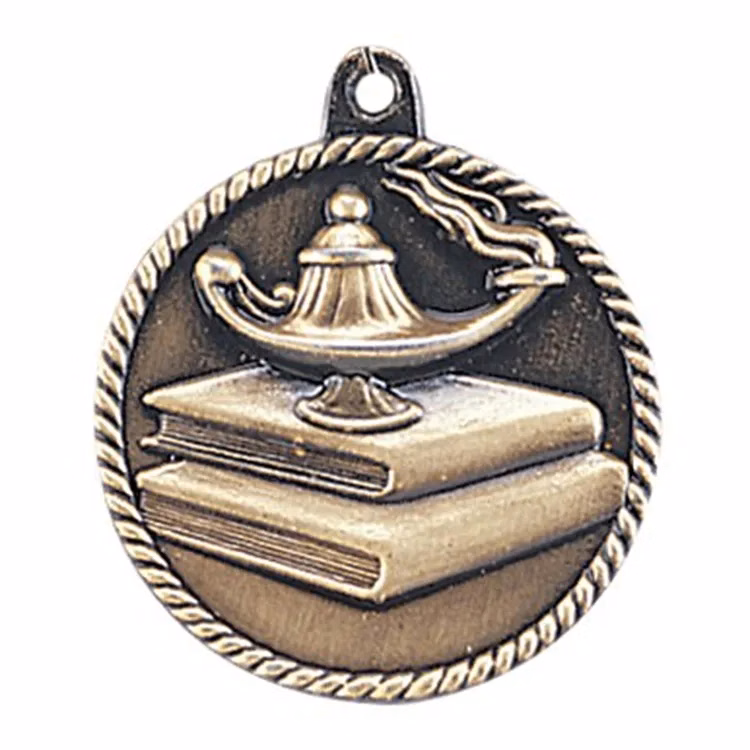 2" High Relief Medal-Lamp of Knowledge