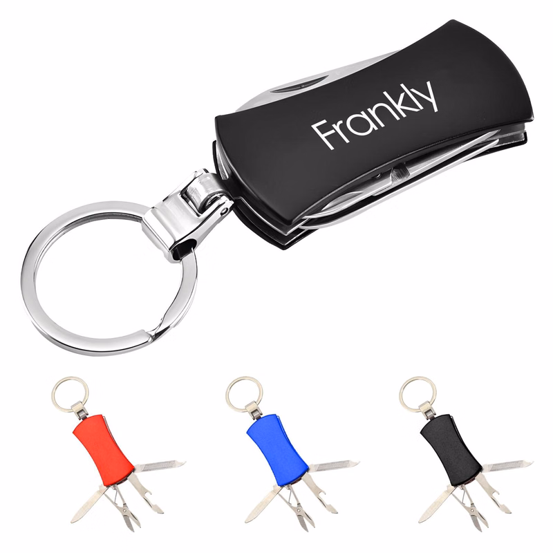 Aluminum Handle Folding Knife With Keychain