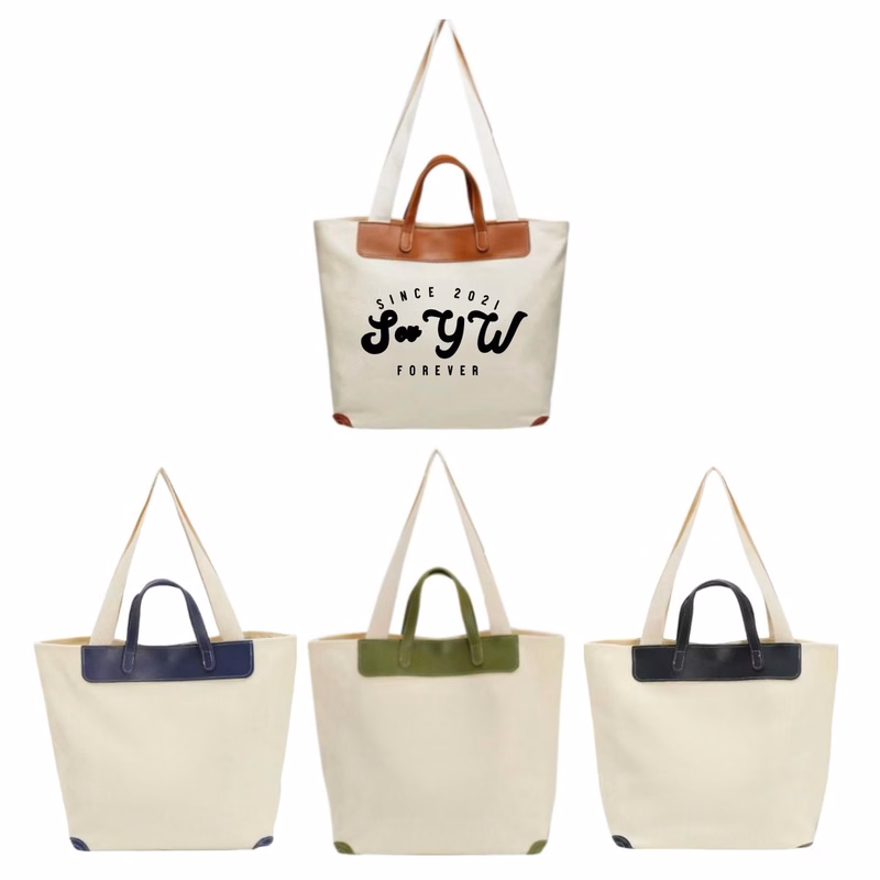 Canvas Tote Bag With Contrast Handle