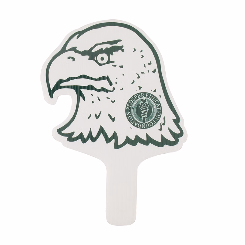 Eagle Mascot Hand Fan, Screen Printed