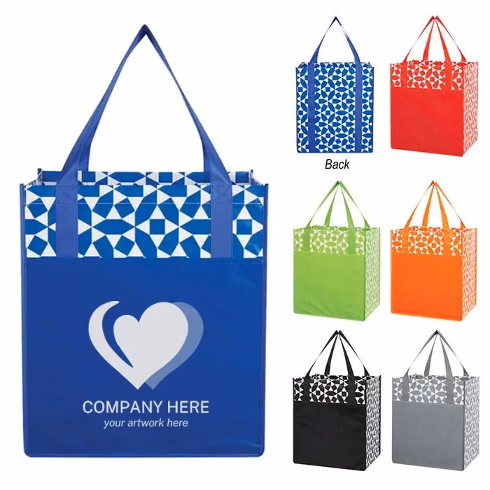 Non-Woven Geometric Shopping Tote Bag