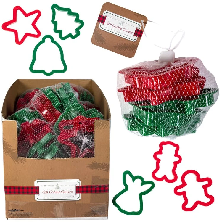 Christmas Cookie Cutters - 4 per Pack Red & Green 1