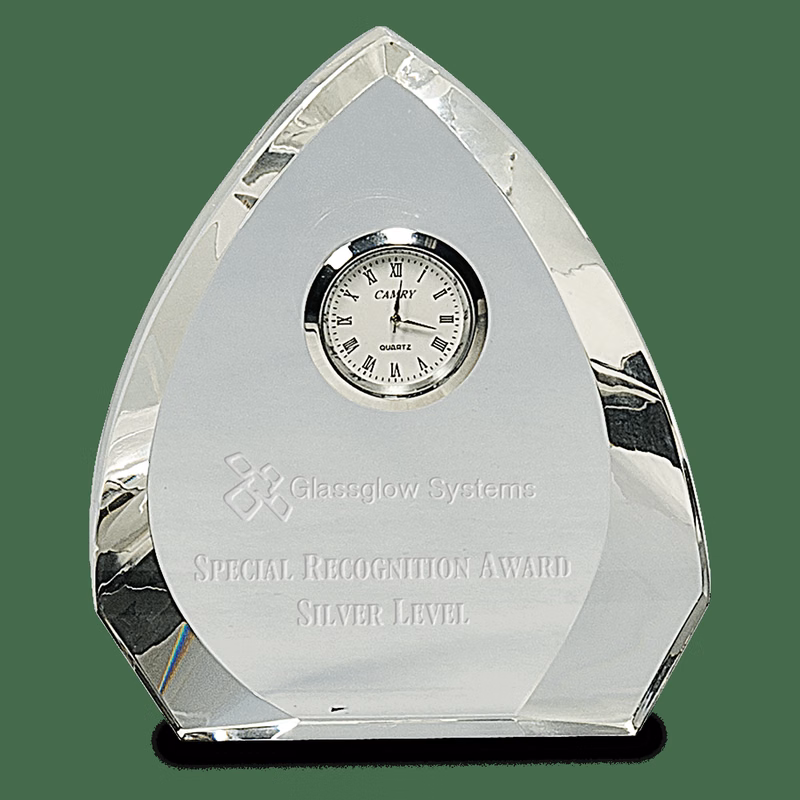 5 1/2" Clear Crystal Arch with Clock