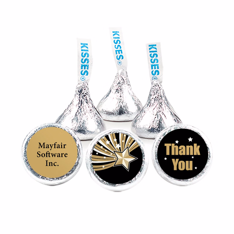 Thank You Star Design - Hershey's Kisses w/ Full Color Label