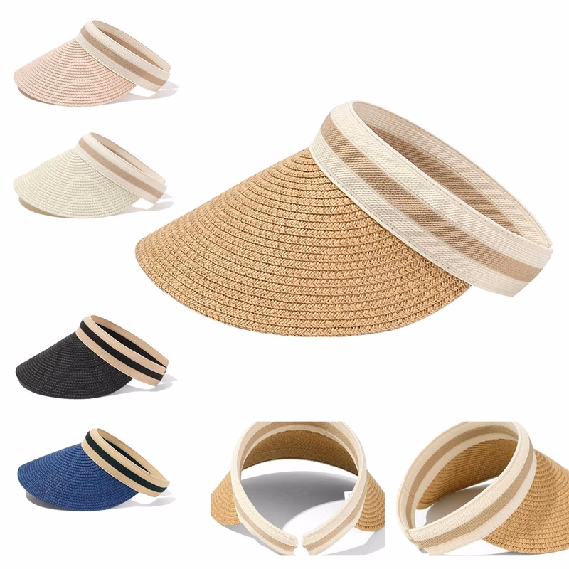 Women Straw Sun Visor Hat