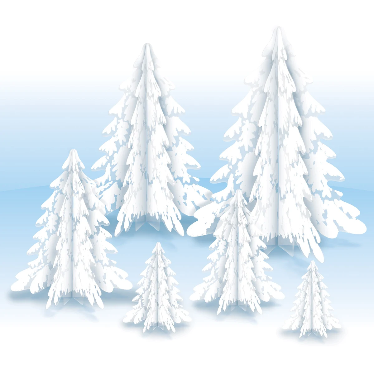 3-D Clear Plastic Winter PineTree Ctrpcs 1