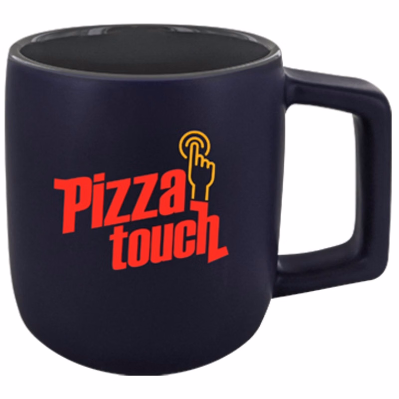 14 oz Spartan Cobalt Blue Silk Matte Out Dark Grey In Ceramic Coffee Mug