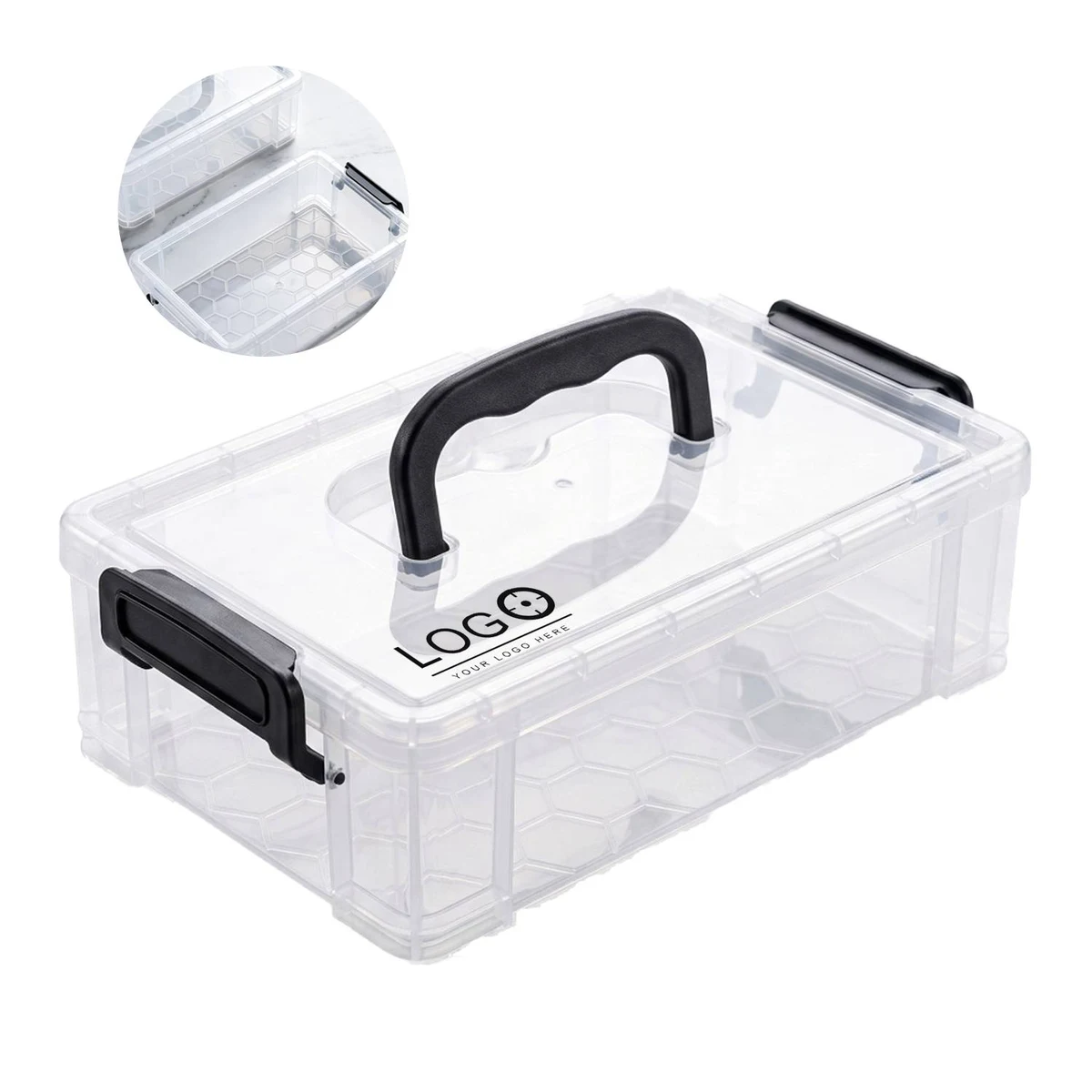 Clear Plastic Storage Box with Handle 1