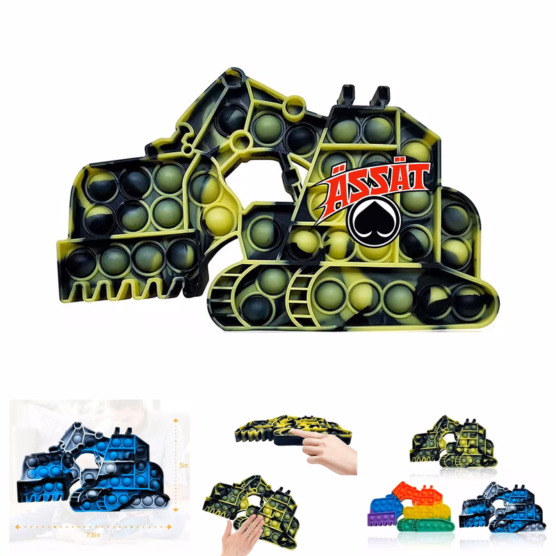 Pop It Fidget Toy - Excavator Shaped Full Color