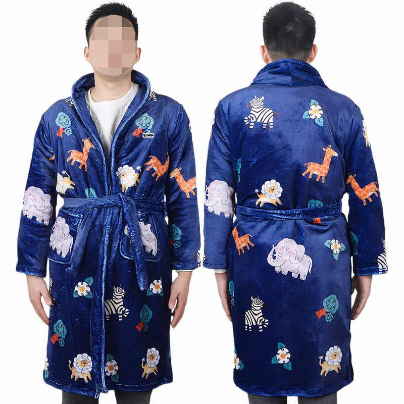 Winter Cartoon Unisex Flannel Robe