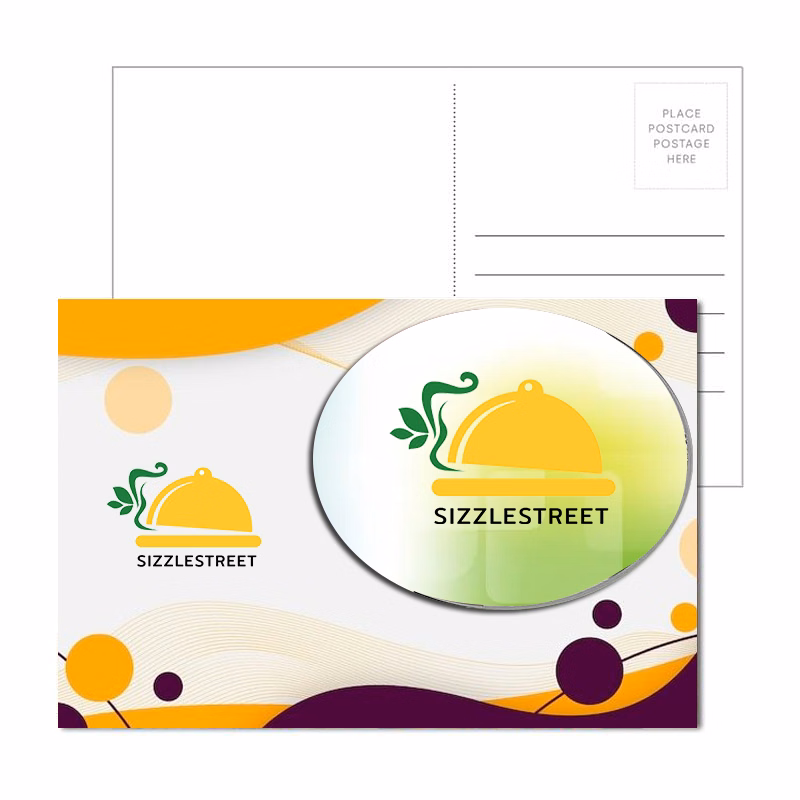 Post Card with Full Color Oval Coaster