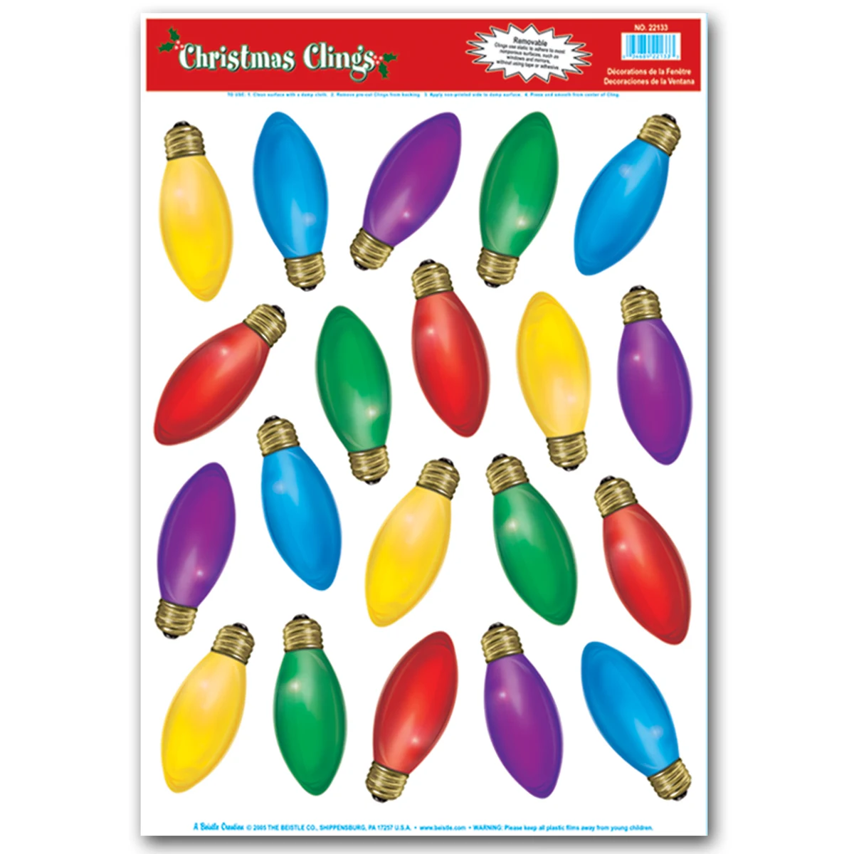 Christmas Light Bulb Clings 1