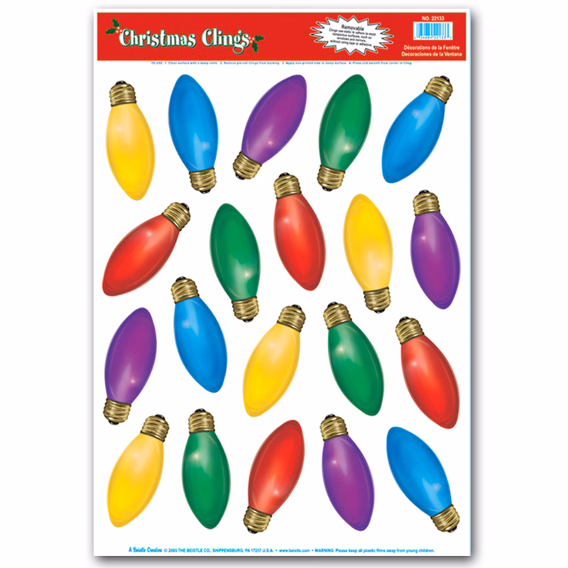 Christmas Light Bulb Clings