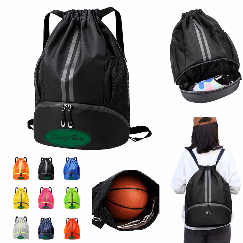 Oxford Sport Cinch Bag With Shoe & Wet Dry Compartments