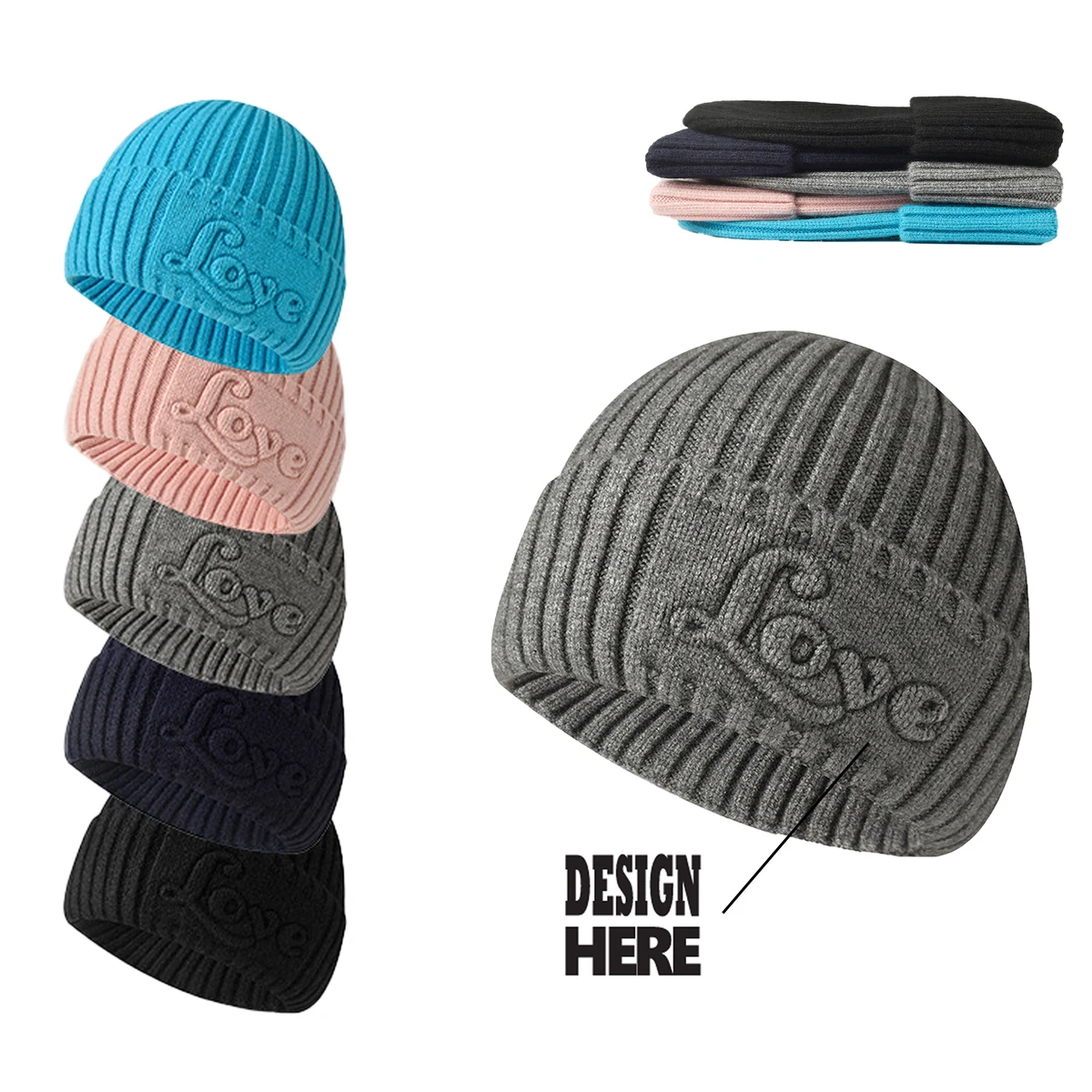 High Quality Embossed Knit Hat 1