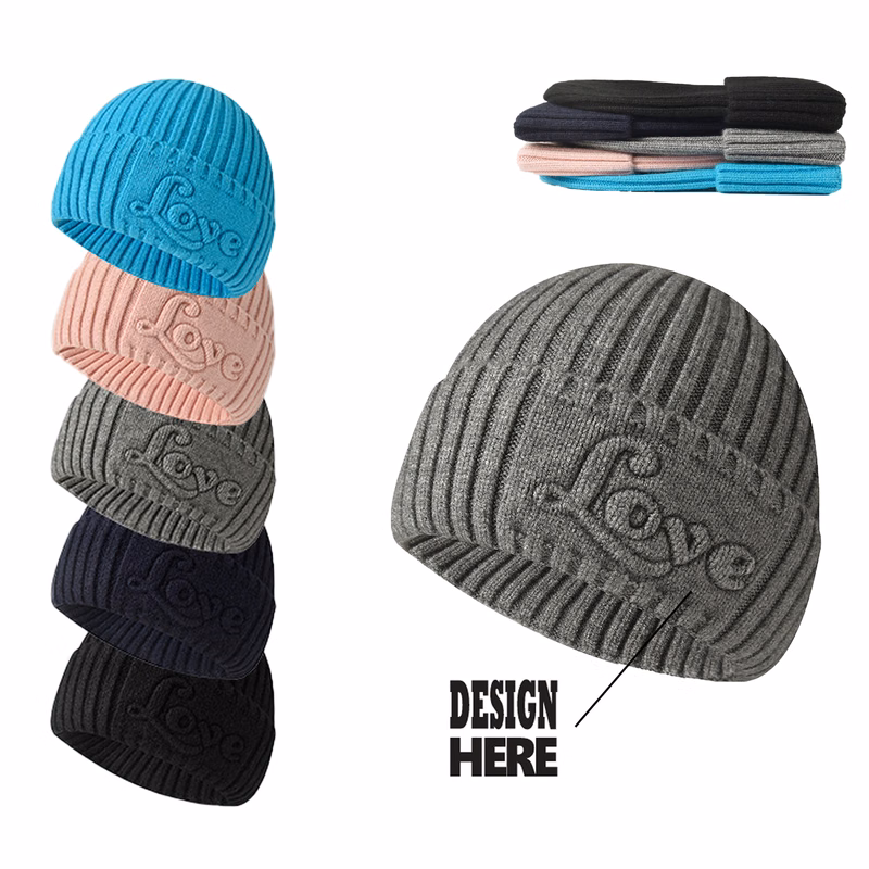 High Quality Embossed Knit Hat