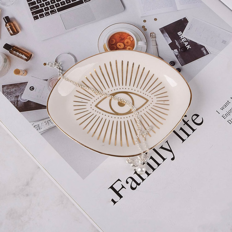 Small Decorative Ceramic Jewelry Tray