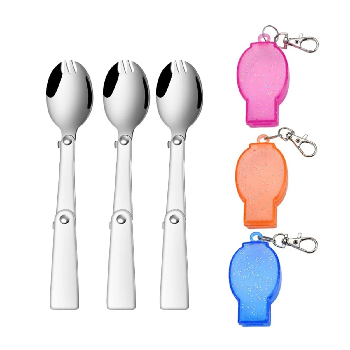 2 in 1 Folding Spork with Carrying Case and Keychain 1