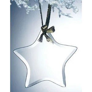 Beveled Jade Glass Ornament - Star 1