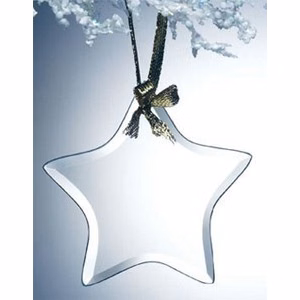 Beveled Jade Glass Ornament - Star