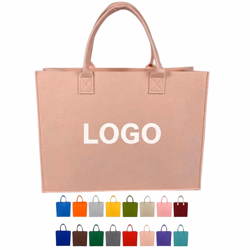 Felt Handle Tote Bag