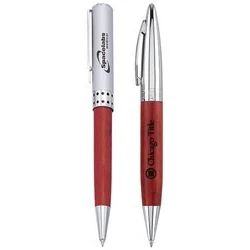 Maisie II Wood Ballpoint Satin/Shiny Chrome 1