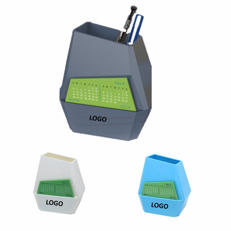 Office Use Irregular Shape Desk Calendar With Pen Holder