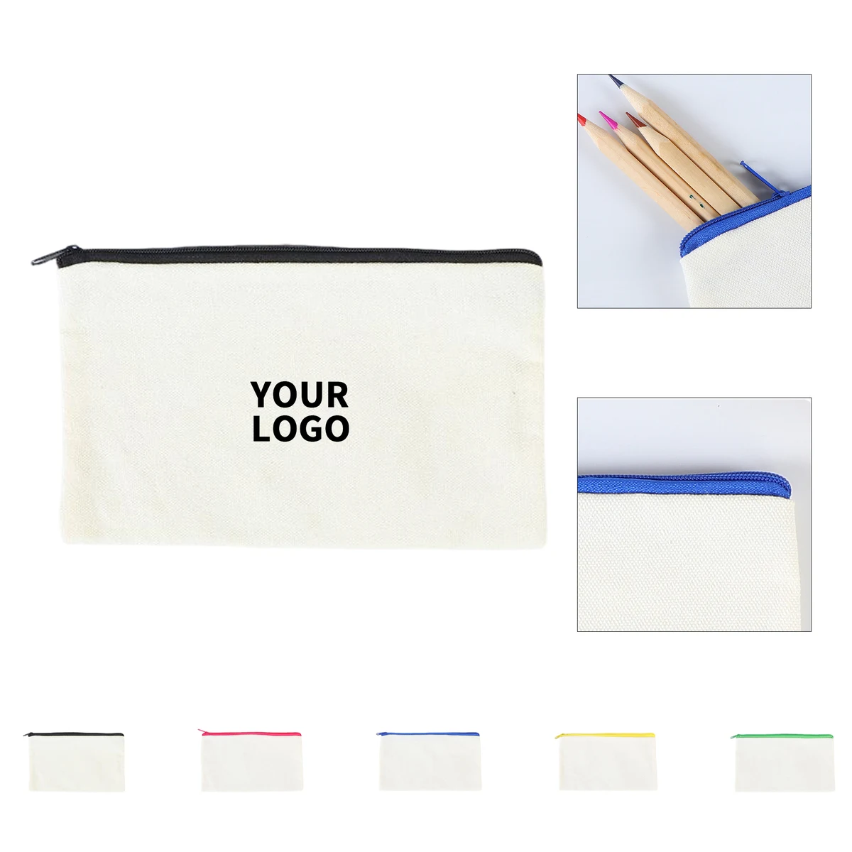 Canvas Zip Pouch For Writing Tool And Small Accessory 1