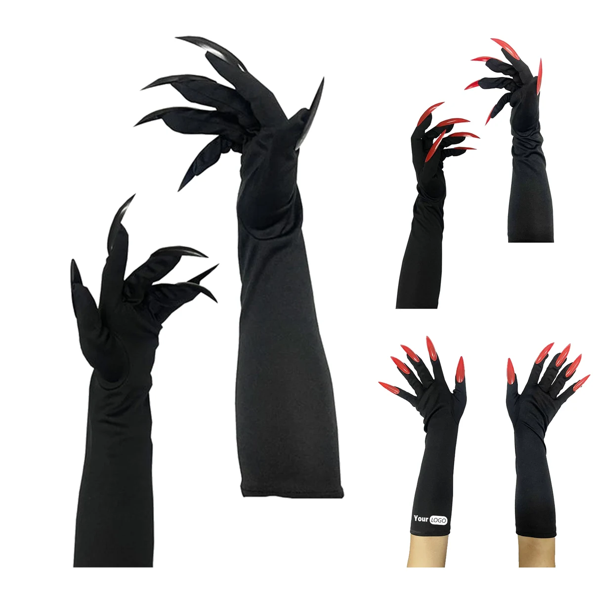Witch Long Nails Halloween Gloves 1