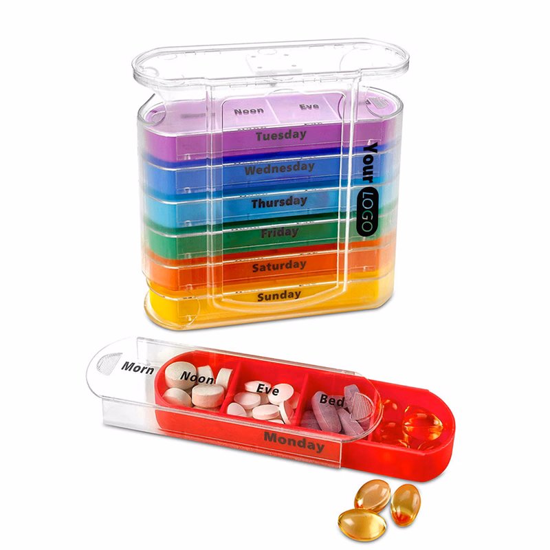 Pp Weekly Pill Box Dispenser With Removable Daily Compartments