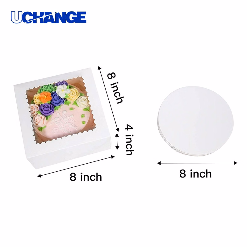 8 Inch Cake Box with Window for Bakery Use