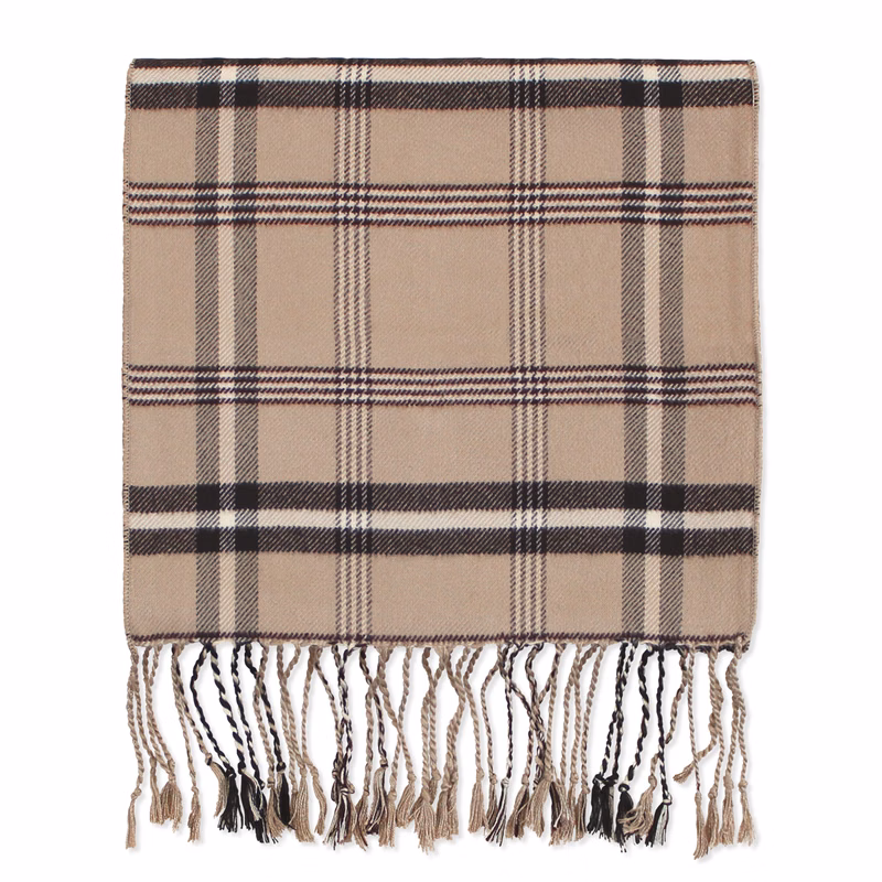 Brown/Tan Plaid Bamboo Scarf