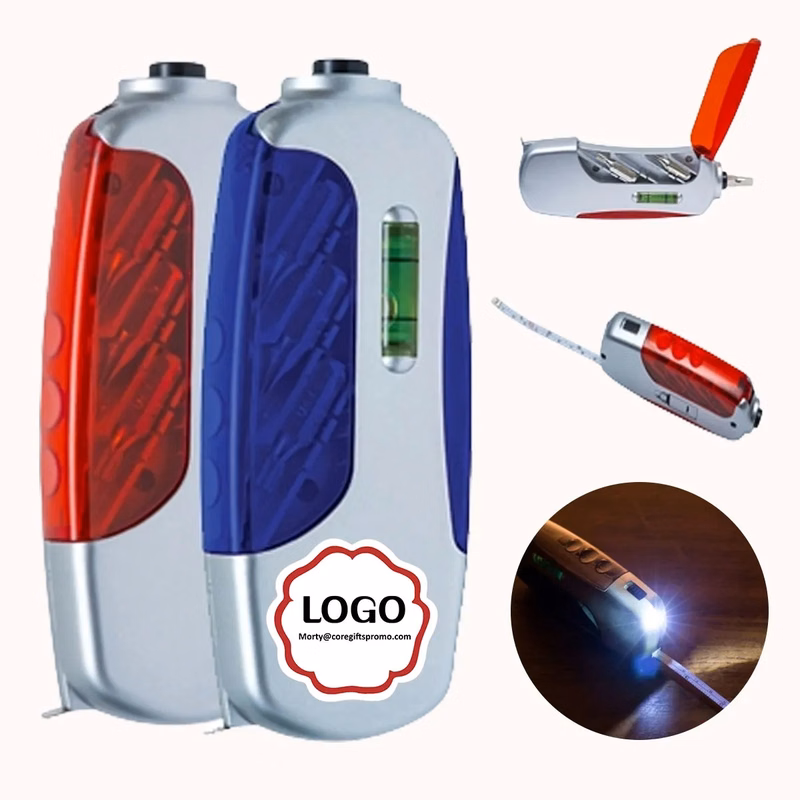 4 In 1 Mini Tool With Level Measuring Tape 6Pcs Screwdrivers