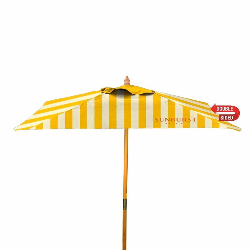 8' Square Wood Market Umbrella Double-Sided Dye Sub Kit