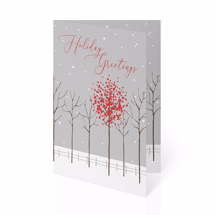 Scarlet Treeline Holiday Folded Calendar Cards