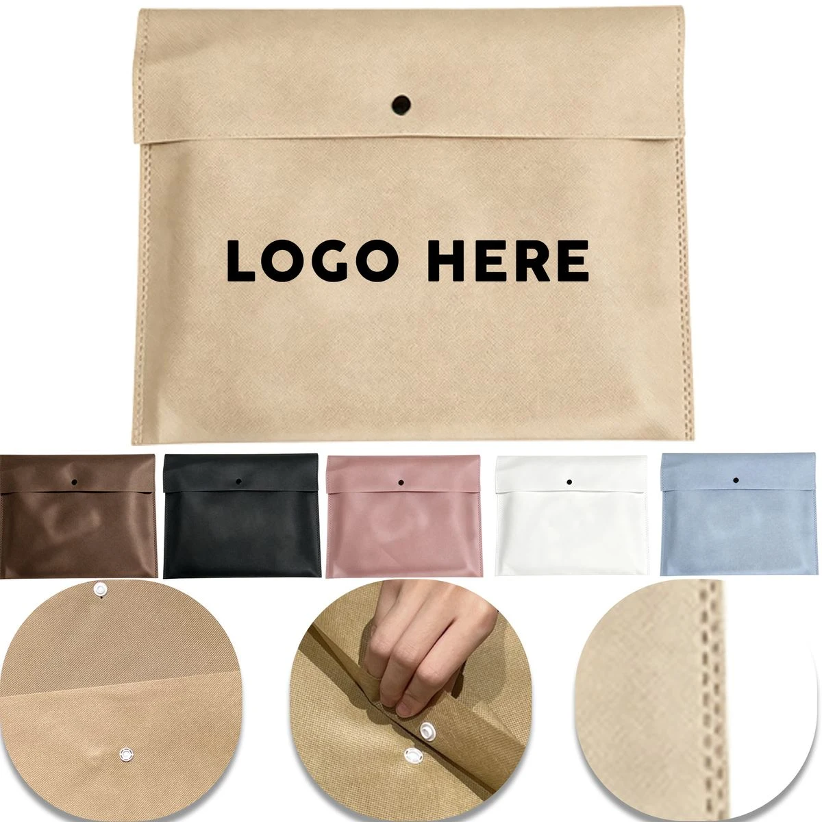 15.7??13.8 Inch Non-Woven Tote with Snap Buttons 1