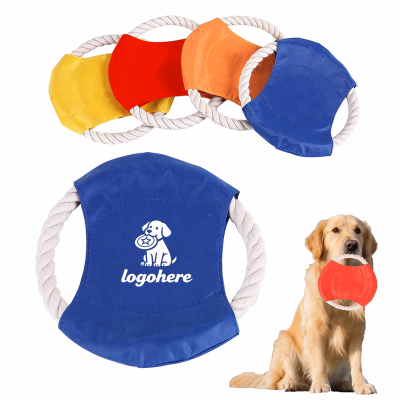 Customizable Durable Dog Disc with Rope Tug