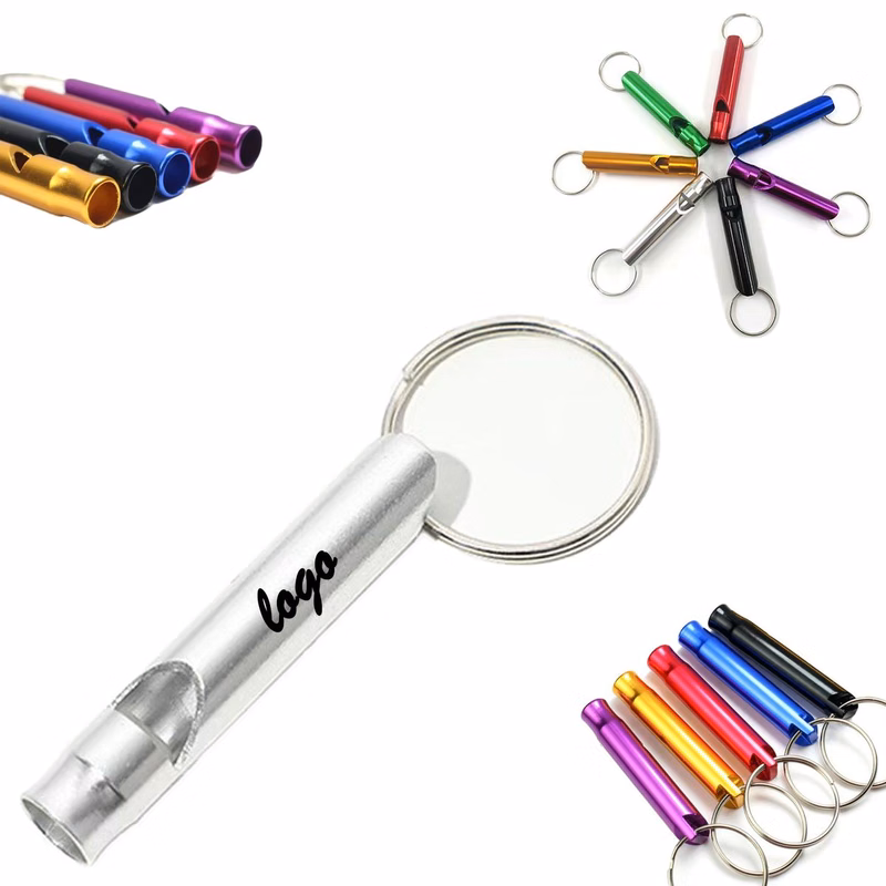 Aluminum Alloy Survival Whistle With Keyring