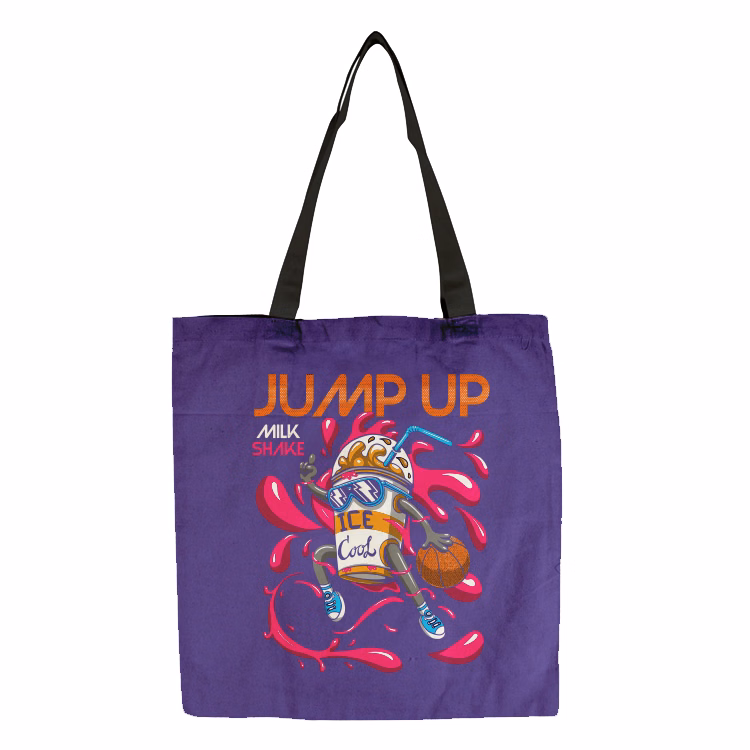 Flat Vibrant Cotton Tote Bag