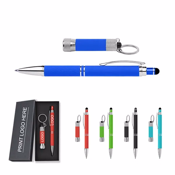 Diamond Stylus pen & Torch Gift Set With Black Box