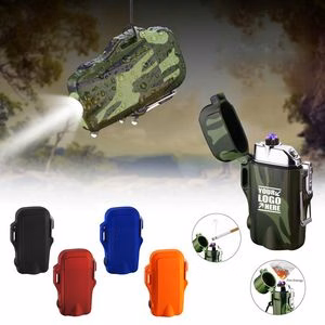 Portable LED Flashlight With Dual Arc Lighter