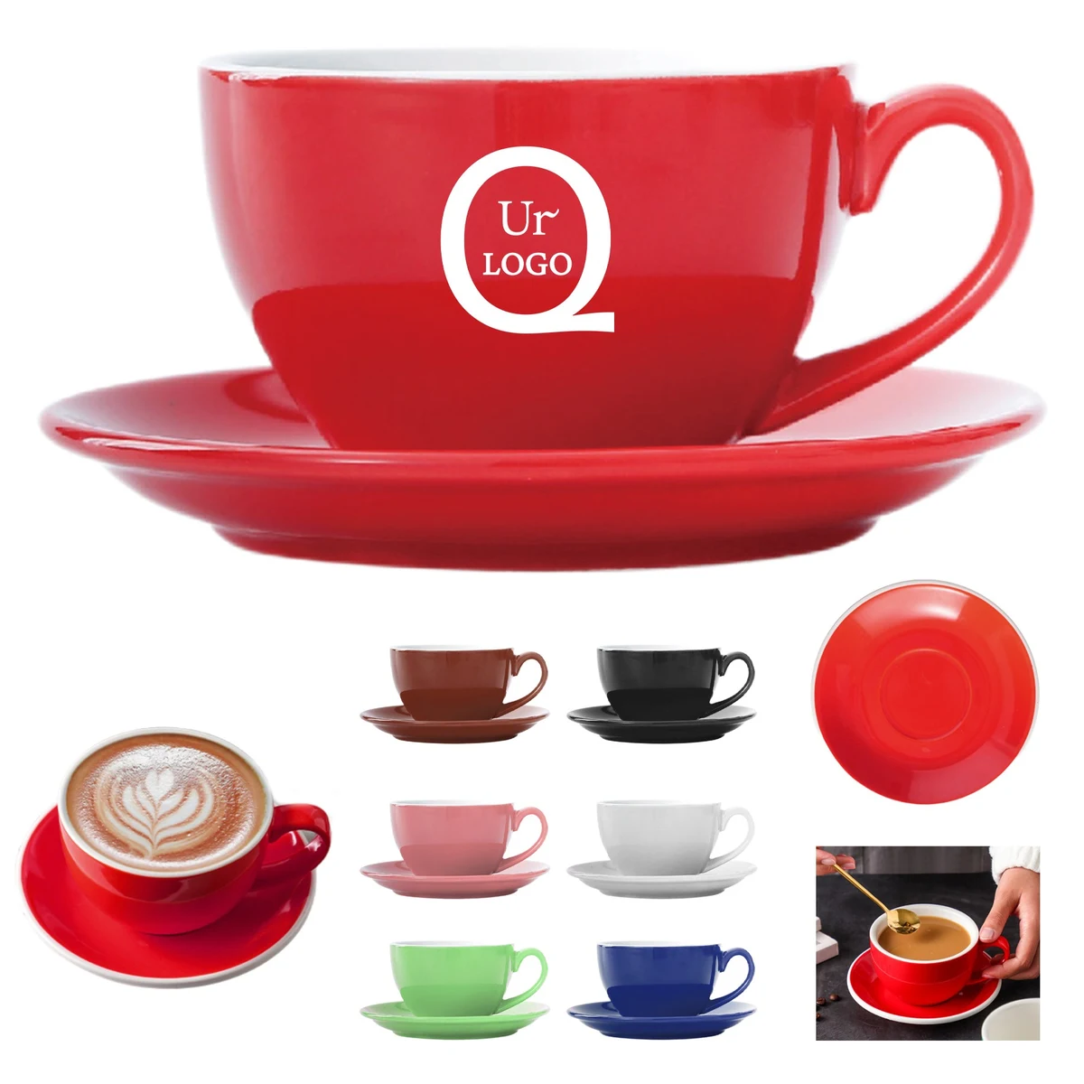 7Oz Ceramic Coffee Cup Set 1