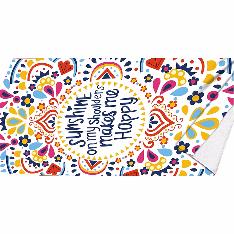 Sublimated Microfiber Thin Full Color Beach Towel