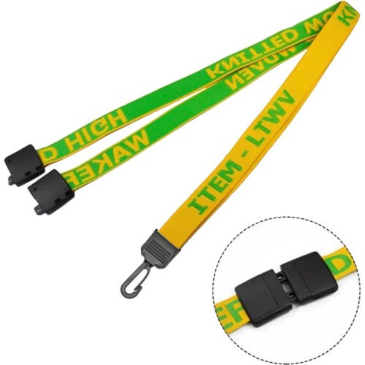 Custom Woven Lanyards with Safety Break & Plastic attachment 1