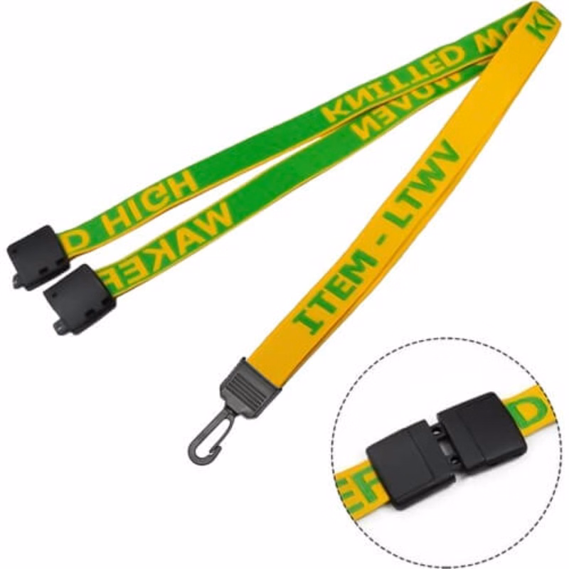 Custom Woven Lanyards with Safety Break & Plastic attachment