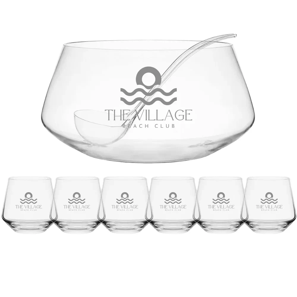 8-Piece Punch Bowl Set with Acrylic Ladle 1