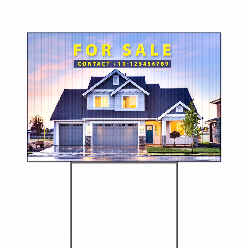12" x 18" Corrugated Yard Sign - Full Color