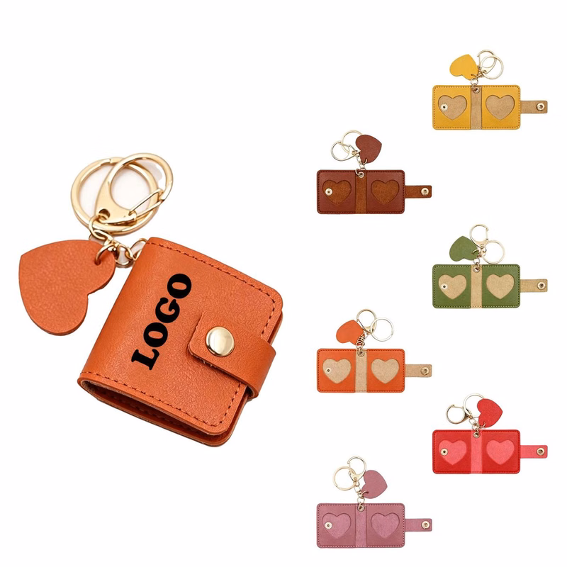 MOQ 50 Piece Leather Photo Keychain