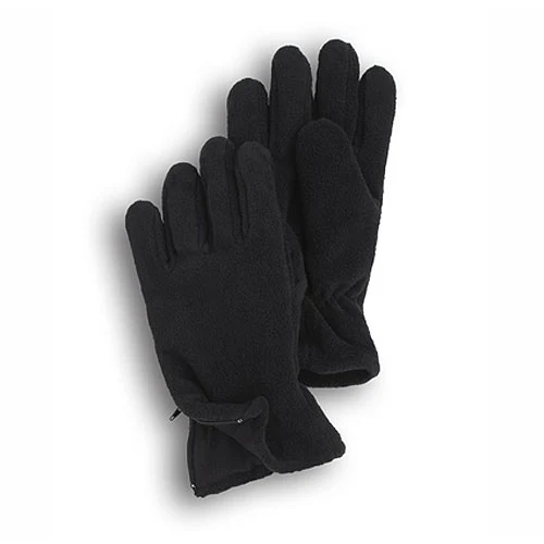 Black Fleece Zipper Gloves 1